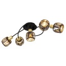 Globo 54357-5B přisazené stropní svítidlo Idniana 5x40W | E14 - černá, zlatá