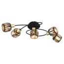 Globo 54357-5B přisazené stropní svítidlo Idniana 5x40W | E14 - černá, zlatá