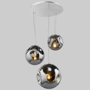 Italux PND-3693-3-CH+SMK závěsné stropní svítidlo Simao 3x60W | E27 - chrom, kouřové sklo