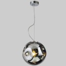 Italux PND-3693-L-1-CH+SMK závěsné stropní svítidlo Simao 1x60W | E27 - chrom, kouřové sklo