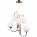 Italux PND-5500-6-HBR závěsné stropní svítidlo Gela 6x5W | G9 - mosaz, bílá