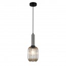 Italux PND-5588-1M-SC+AMB závěsné stropní svítidlo Antiola 1x40W | E27 - saténový nikl, jantarová