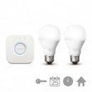 Philips Hue 8718696449554 inteligentní sada - 2x LED žárovky + Bridge 1x9,5W | E27 | 800lm | 2700K - White