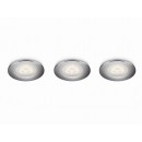 LED zápustné bodové svítidlo Philips SCEPTRUM 3x3W -> nahrazuje 25W | 3x270lm | 2700K - sada 3ks, lesklý chrom