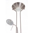 LEDKO 00226 LED stojací lampa 20W+5W | 2000lm+400lm | 3000K - matný chrom