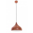 Ledko kovový lustr E27 60W, imitace dřeva