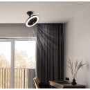 Globo 03680S LED ventilátor s osvětlením LIDEA  | 20W integrovaný LED zdroj | 1030lm | 3000-6500K | dálkové ovládání | stmívač | ventilátor | černá
