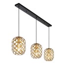 Lucide 21417/03/02 WOLFRAM závěsné stropní svítidlo 3xE27 - mosaz, černá