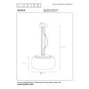 Lucide 45401/40/65 OLIVIA závěsné stropní svítidlo D400mm | 3xE27 - černá, kouřové sklo