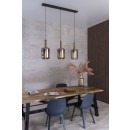 Lucide 45494/03/65 JOANET závěsné stropní svítidlo 3xE27 - černá, mosaz, kouřové sklo