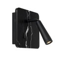 Lucide 77282/03/30 LED nástěnná lampička Oregon 1x3W | 230lm | 3000K - s vypínačem, černé