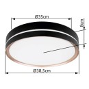 Globo 41759-24 LED stropní svítidlo Manni 1x24W | 1100lm | 2700-6500K - dálkové ovládání, stmívatelné, noční režim, paměťová funkce, černá, bronzová, bílá, opál