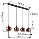 Globo GLB15548-4HG závěsné stropní svítidlo MAXY  E27