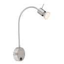 Globo 57310N nástěnné svítidlo Milly 1x35W | GU10 - vypínač na těle, ohebné rameno, nikl