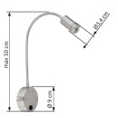 Globo 57311N LED nástěnné svítidlo Milly 1x3W | 180lm | 3000K - vypínač na těle, nikl