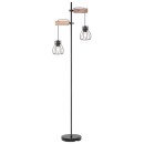 Globo 15326-2SN stojací svítidlo Mina 2x40W | E27 - černá, dřevo