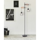 Globo 15326-2SN stojací svítidlo Mina 2x40W | E27 - černá, dřevo
