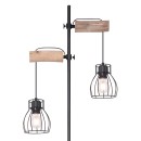 Globo 15326-2SN stojací svítidlo Mina 2x40W | E27 - černá, dřevo