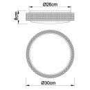 Globo 41749-12 LED stropní svítidlo Ovi 1x12W | 890lm | 2700-4200-6500K - třpytivý efekt, stmívatelné, bílá, opál