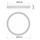 Globo 41749-22 LED stropní svítidlo Ovi 1x22W | 1600lm | 2700-4200-6500K - třpytivý efekt, stmívatelné, bílá, opál