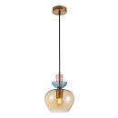 Italux PND-31882-1-GD-AMB závěsné stropní svítidlo Fanda | 40W E27 | zlatá | růžová