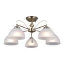 Italux PND-40623-5-AB přisazené stropní svítidlo Moreti | 40W E27 | mosaz | opálová