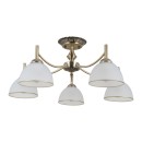 Italux PND-40653-5-ABR-WH přisazené stropní svítidlo Fener | 40W E27 | mosaz | opálová