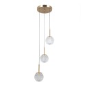 Italux PND-40827-3-HBR-CL závěsné stropní svítidlo Padri | 5W G9 | zlatá | čirá