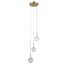 Italux PND-40827-3-HBR-CL závěsné stropní svítidlo Padri | 5W G9 | zlatá | čirá