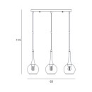 Italux PND-42361-3-BRO-AMB závěsné stropní svítidlo Favera | 3x40W E27