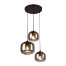 Italux PND-67705-3-BK-SG závěsné stropní svítidlo Calto | 40W E27 | černá | kouřová