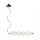 Italux PND-8545-4H-AB-WH LED závěsné stropní svítidlo Nico | 18W integrovaný LED zdroj | 3000K | na lanku | zlatá | černá | bílá