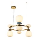 Italux PND-94981-4B-GD LED závěsné stropní svítidlo Evans | 33W integrovaný LED zdroj | 3000K | zlatá | opálová