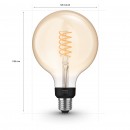 Philips Hue 8719514279131 LED designová žárovka 1x7W | 1xE27 | 550lm | 2100K - Globe, Bluetooth, Teplá bílá