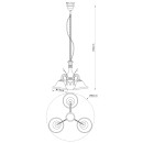 Globo 69007-3H závěsné svítidlo Posadas 3x60W | E27 - mosaz, bílá