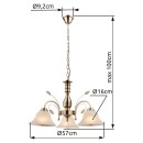 Globo 69007-3H závěsné svítidlo Posadas 3x60W | E27 - mosaz, bílá