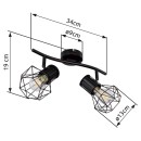 Globo 54017-2 přisazené stropní bodové svítidlo Priska 2x40W | E27 - černá
