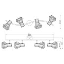 Globo 54017-4 přisazené stropní svítidlo Priska 4x40W | E27 - černá
