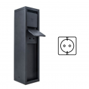 Lutec 9702201012 venkovní zásuvkový sloupek Mains boční uzemněním | IP54 - typ Schuko
