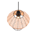 Trio R31261936 závěsné svítidlo Borka 1x40W | E27 - černá, přírodní