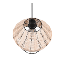 Trio R31261936 závěsné svítidlo Borka 1x40W | E27 - černá, přírodní