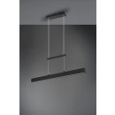 Trio R32043132 LED závěsné stropní svítidlo Paros 1x21W+5,5W | SMD | 3000lm+1500lm | 3000K - horní a spodní osvětlení, 3 fázové stmívání, nastavitelná výška, matná černá