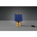 Trio R50821012 stolní svítidlo Sophia 1x40W | E14 | IP20 - kabelový spínač, zlatá s modrou