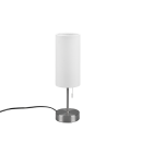 Trio R51051007 stolní svítidlo Jaro 1x25W | E27 - USB, tahový spínač, nikl, bílá