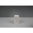 Trio R52041101 LED stolní svítidlo s reproduktorem DJ 1x4,5W | 600lm | 2700-4500-6500K | IP20 - nastavení teploty osvětlení, 3 fázový stmívač na těle, bluetooth, provoz na dobíjecí baterii, dobíjení přes USB, bílá s šedou