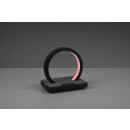 Trio R52081132 LED stolní svítidlo s reproduktorem Beat 1x1W | SMD | 20lm | 3000K | RGB - 3 fázový dotykový stmívač, USB, bluetooth, dobíjecí, matná černá