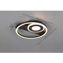 Trio TR63671132 LED přisazené stropní svítidlo HORUS | 22W integrovaný LED zdroj | 1x2500lm | 3000K | černá