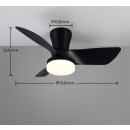 Trio R64412132 LED ventilátor s osvětlením RANDERS | 20W integrovaný LED zdroj | 2500lm | 2700-6000K | s vypínačem | stmívač | dálkové ovládání | ventilátor