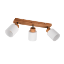 Trio R81113030 přisazené stropní bodové svítidlo Assam 3x25W | E14 - dřevo, bílá