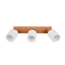 Trio R81113030 přisazené stropní bodové svítidlo Assam 3x25W | E14 - dřevo, bílá